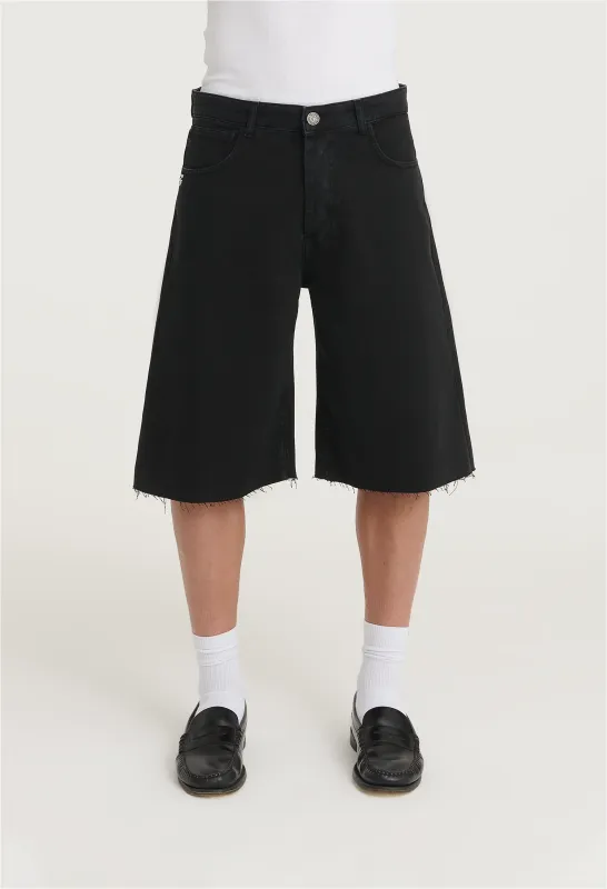 545 DENIM 02 SHORTS WASHED BLACK sold by Fivefourfive