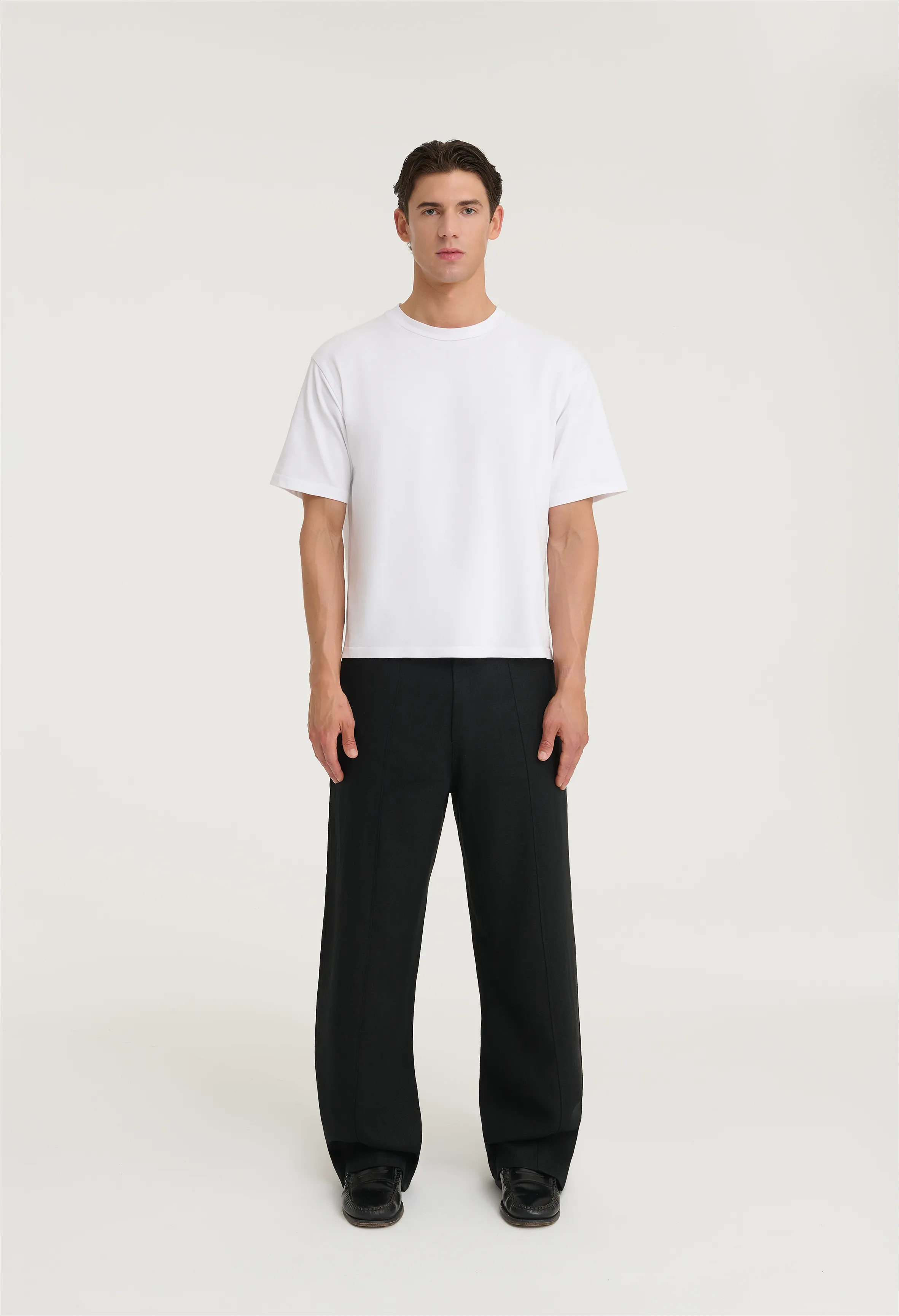 545 TAILORED HEAVY LINEN PANTS ASH BLACK sold by Fivefourfive product image thumbnail 3