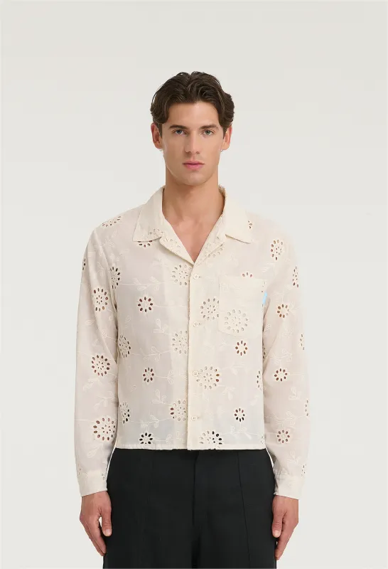545 ICONIC SANGALLO SUMMER SHIRT IVORY sold by Fivefourfive