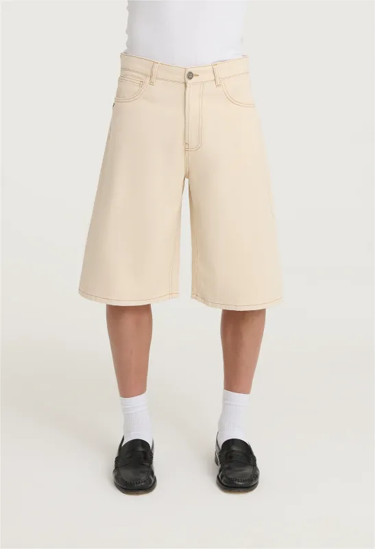 545 DENIM 02 SHORTS STRAW IVORY sold by Fivefourfive