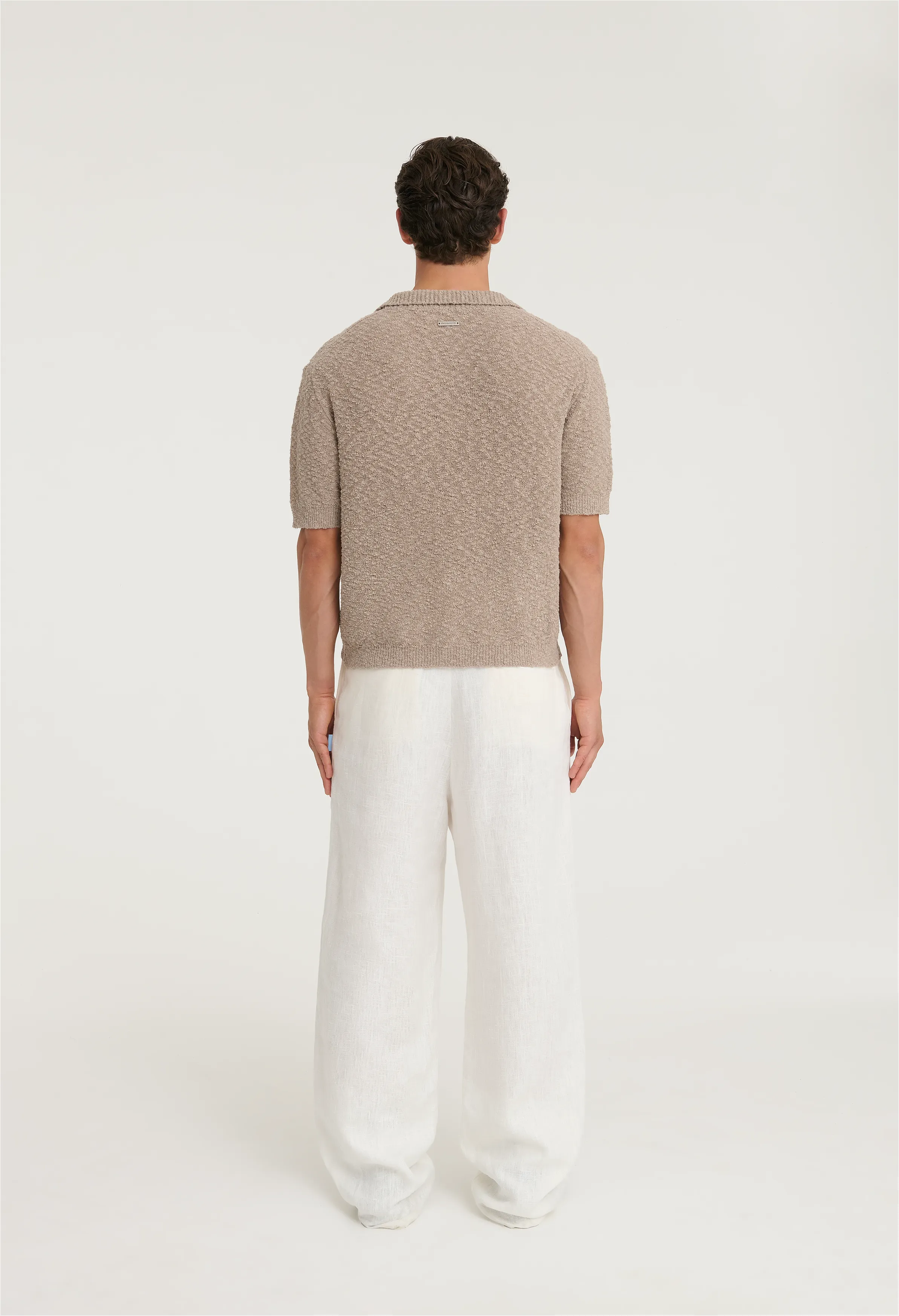 545 BOUCLÉ POLO SHIRT BEIGE SAND sold by Fivefourfive product image thumbnail 3