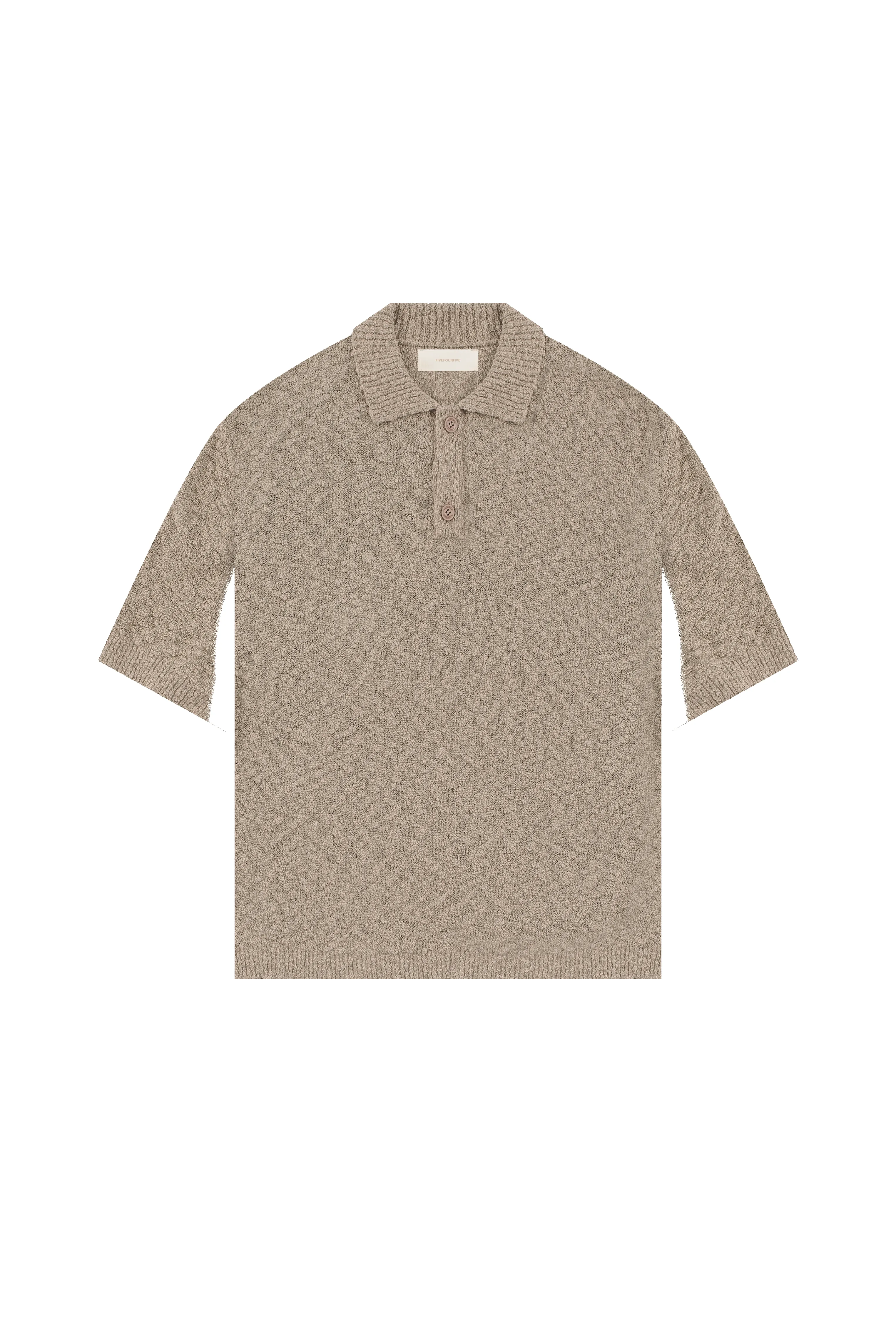 545 BOUCLÉ POLO SHIRT BEIGE SAND sold by Fivefourfive product image thumbnail 5