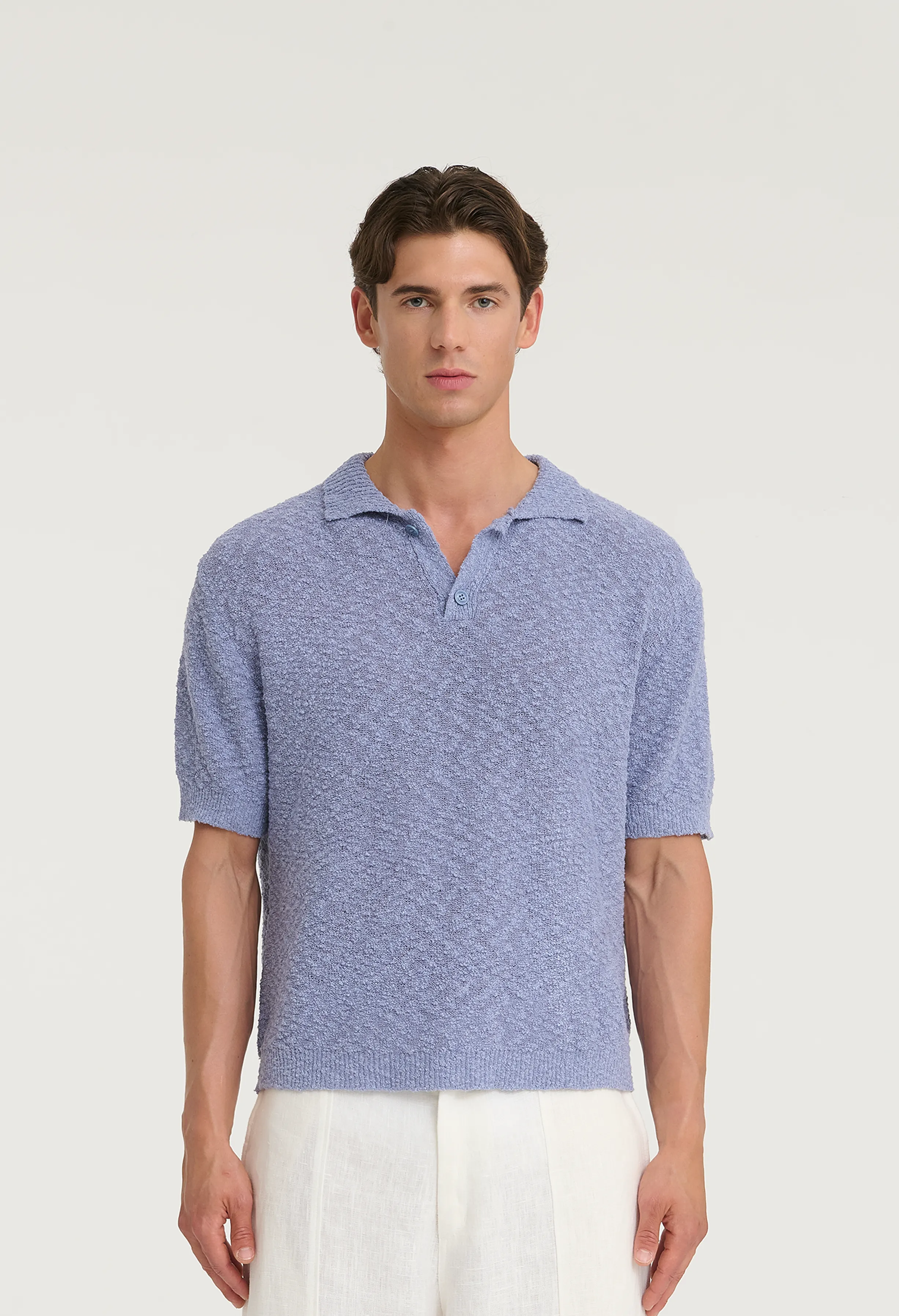 545 Bouclè Polo Shirt sold by Fivefourfive