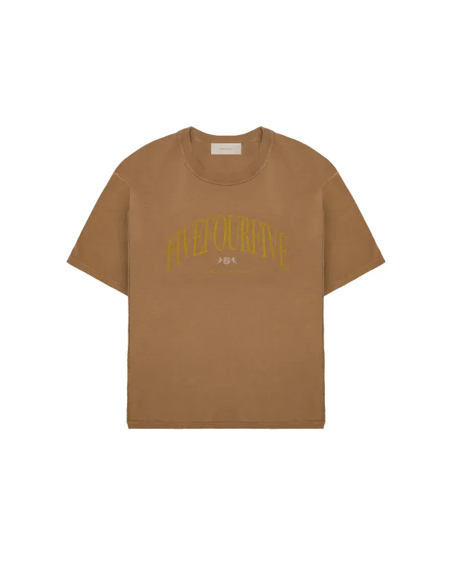 545 INSIDE OUT LIFESTYLE COMPANY TEE WALNUT SAND sold by Fivefourfive