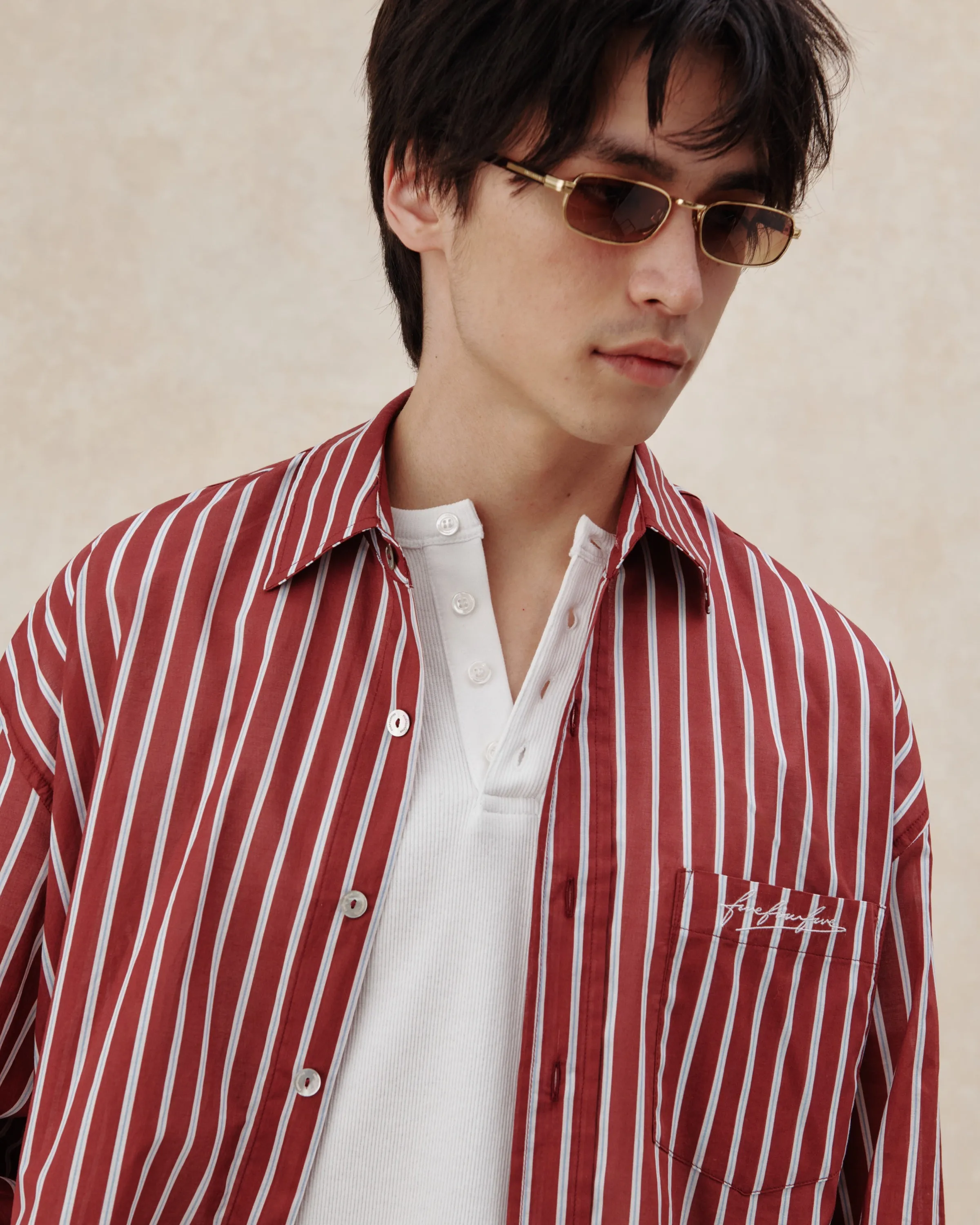 545 Ultralight Oversized Striped Shirt sold by Fivefourfive product image thumbnail 5