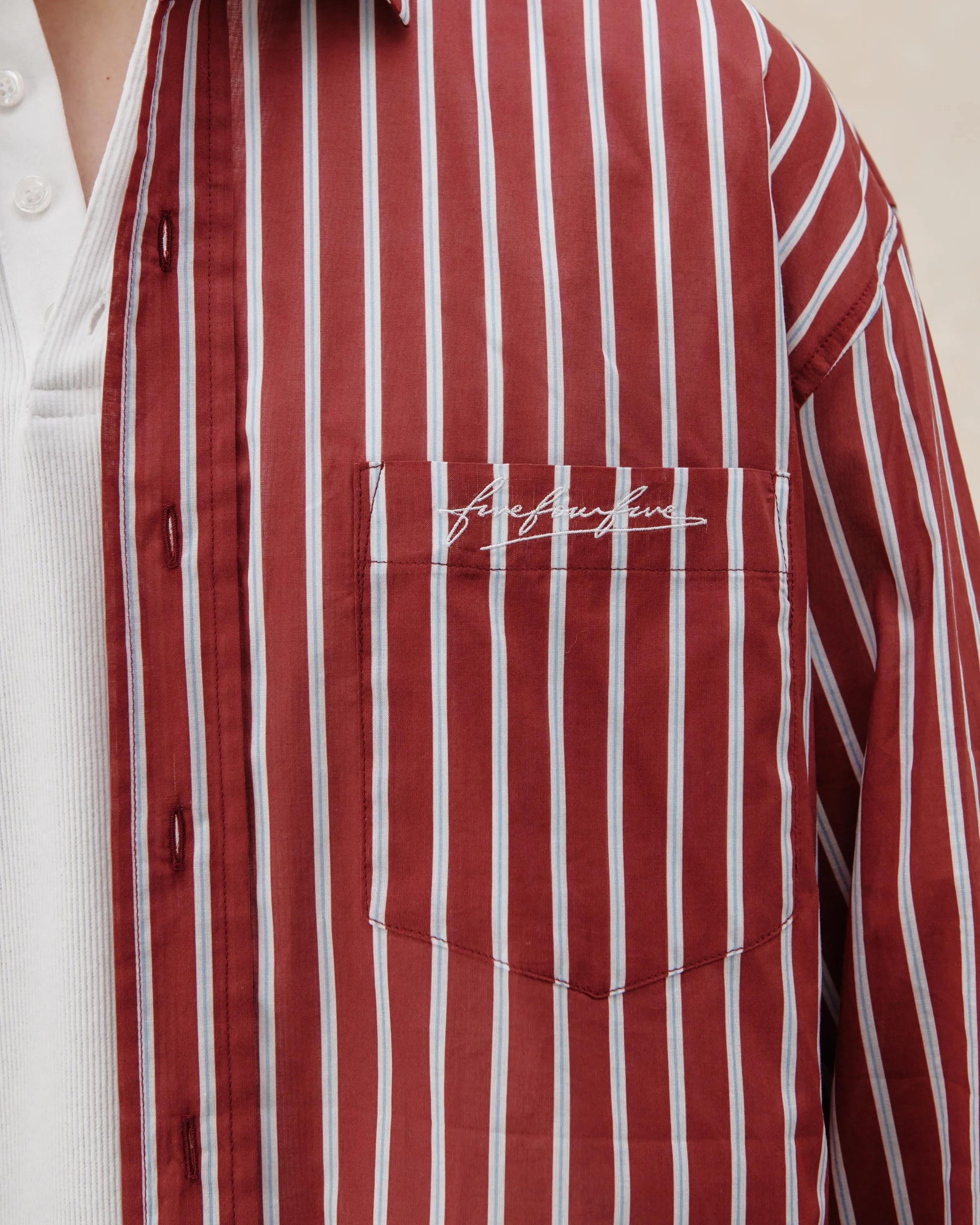 545 Ultralight Oversized Striped Shirt sold by Fivefourfive product image thumbnail 4
