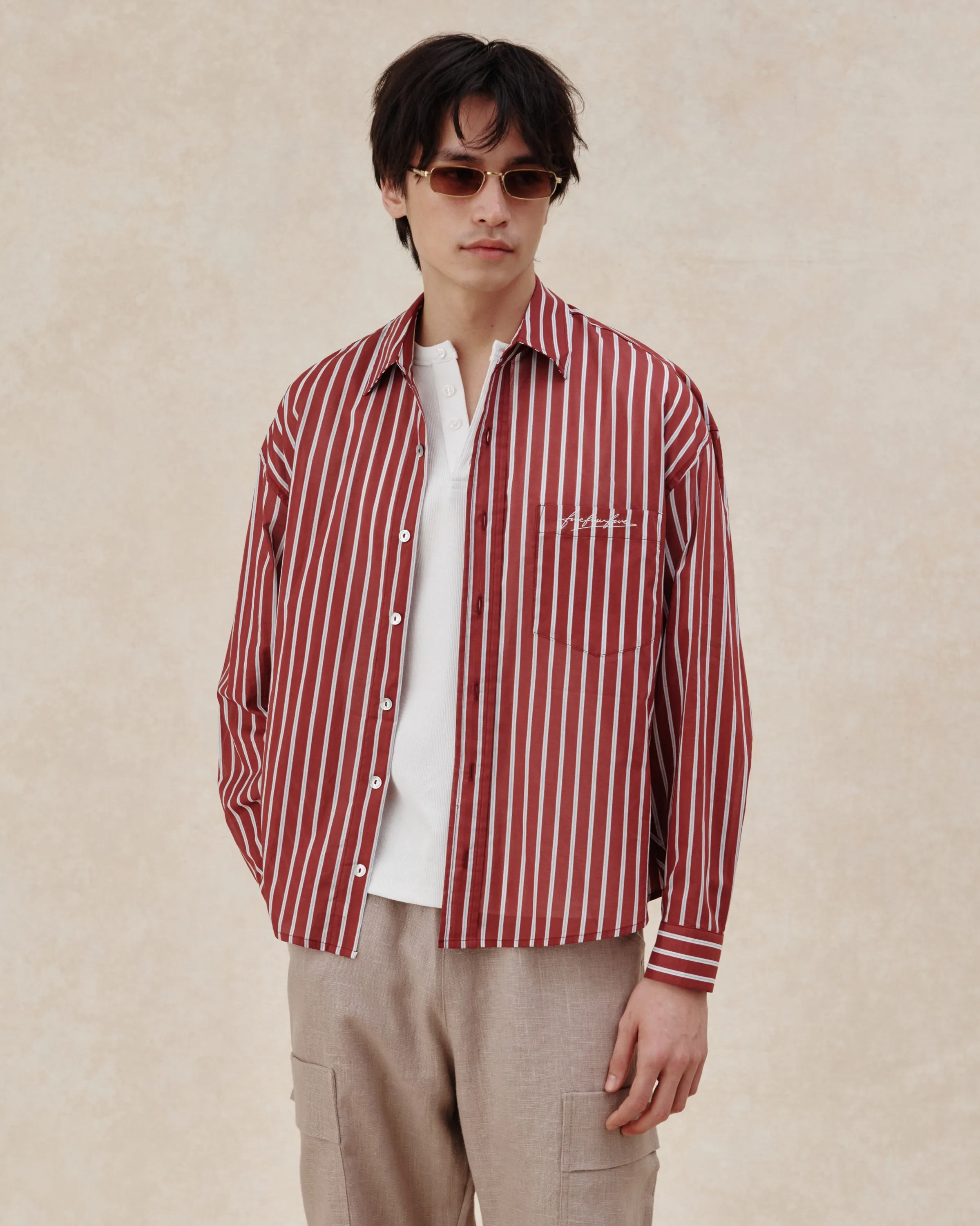 545 Ultralight Oversized Striped Shirt sold by Fivefourfive product image thumbnail 3