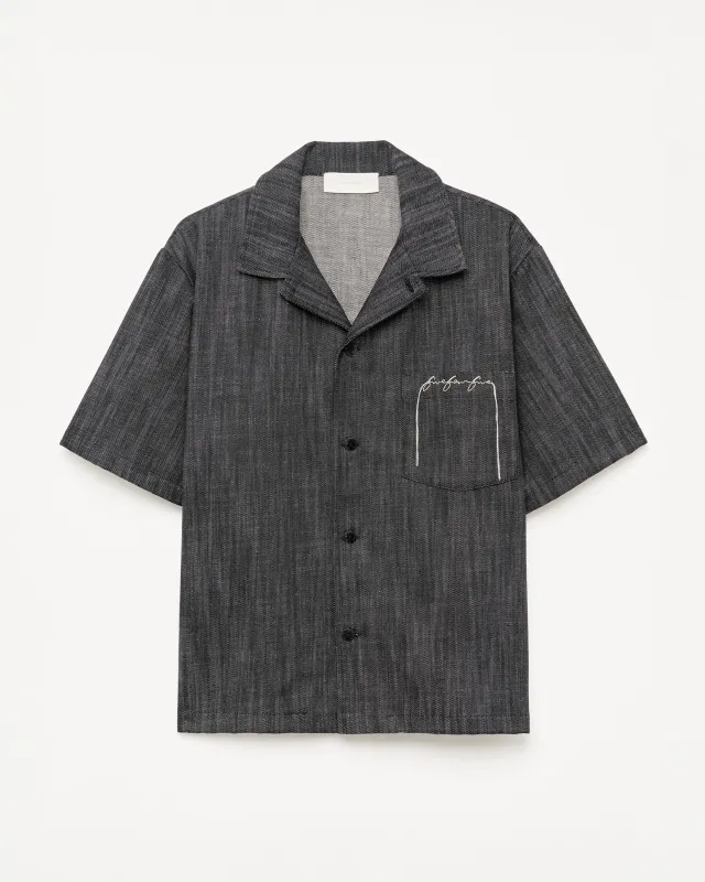 545 Lightweight Raw Denim Bowling Shirt made by Fivefourfive