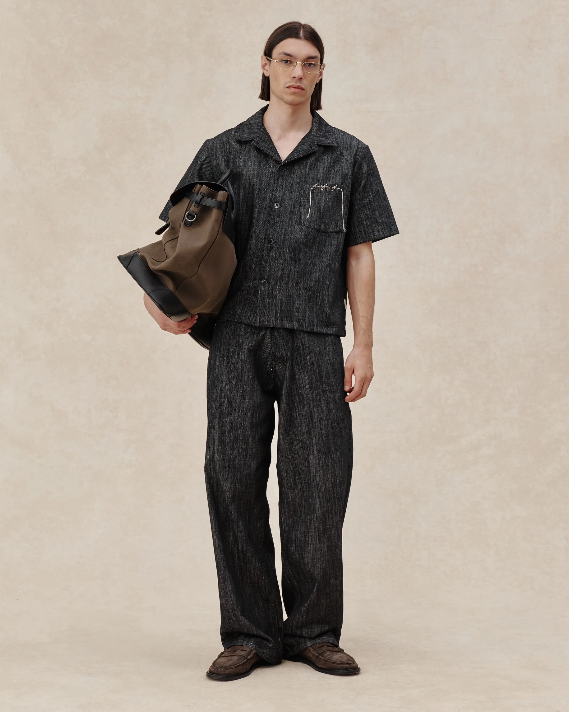 545 Lightweight Raw Denim Bowling Shirt sold by Fivefourfive product image thumbnail 4