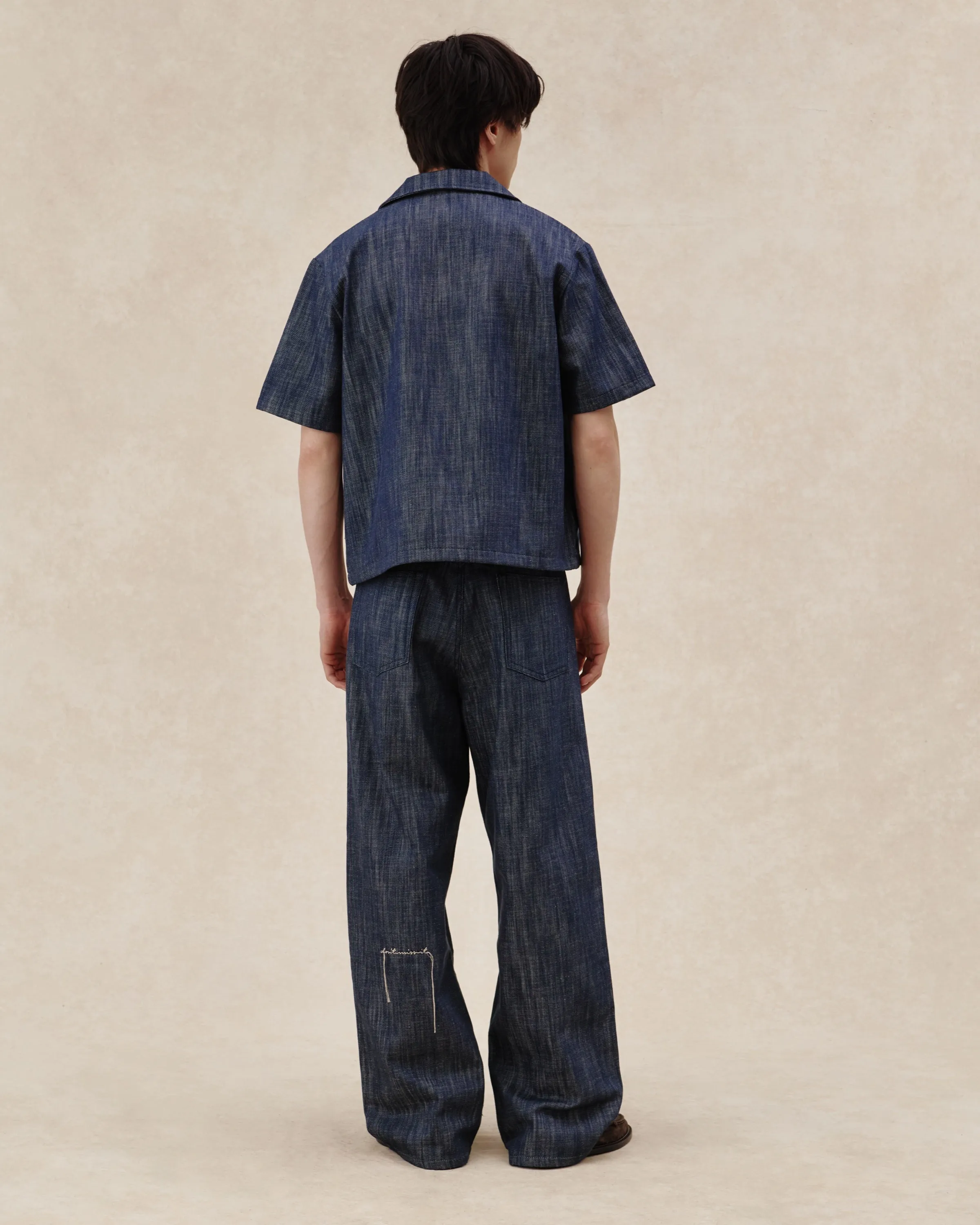 545 Lightweight Raw Denim Bowling Shirt sold by Fivefourfive product image thumbnail 3
