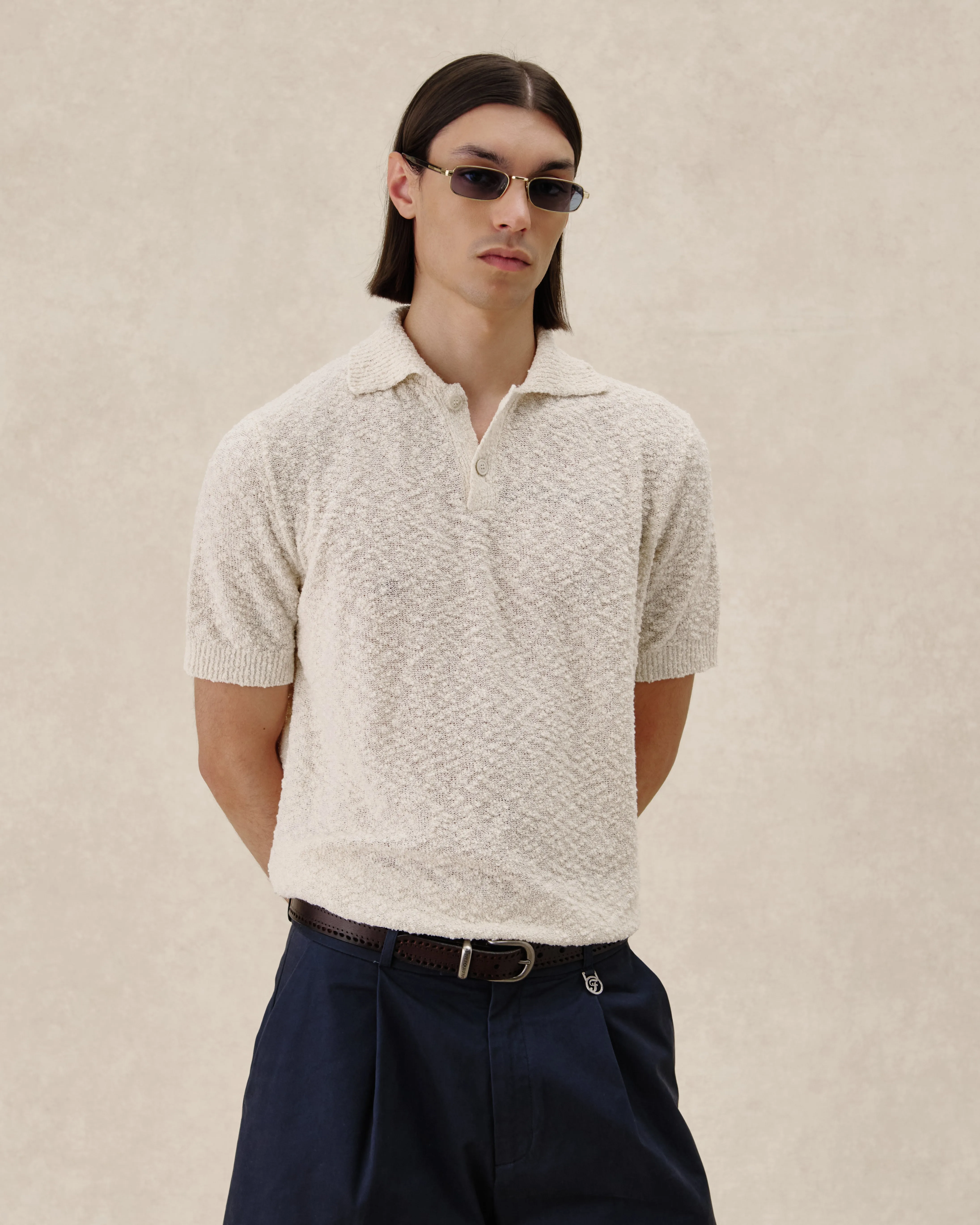 545 Bouclè Polo Shirt sold by Fivefourfive product image thumbnail 4