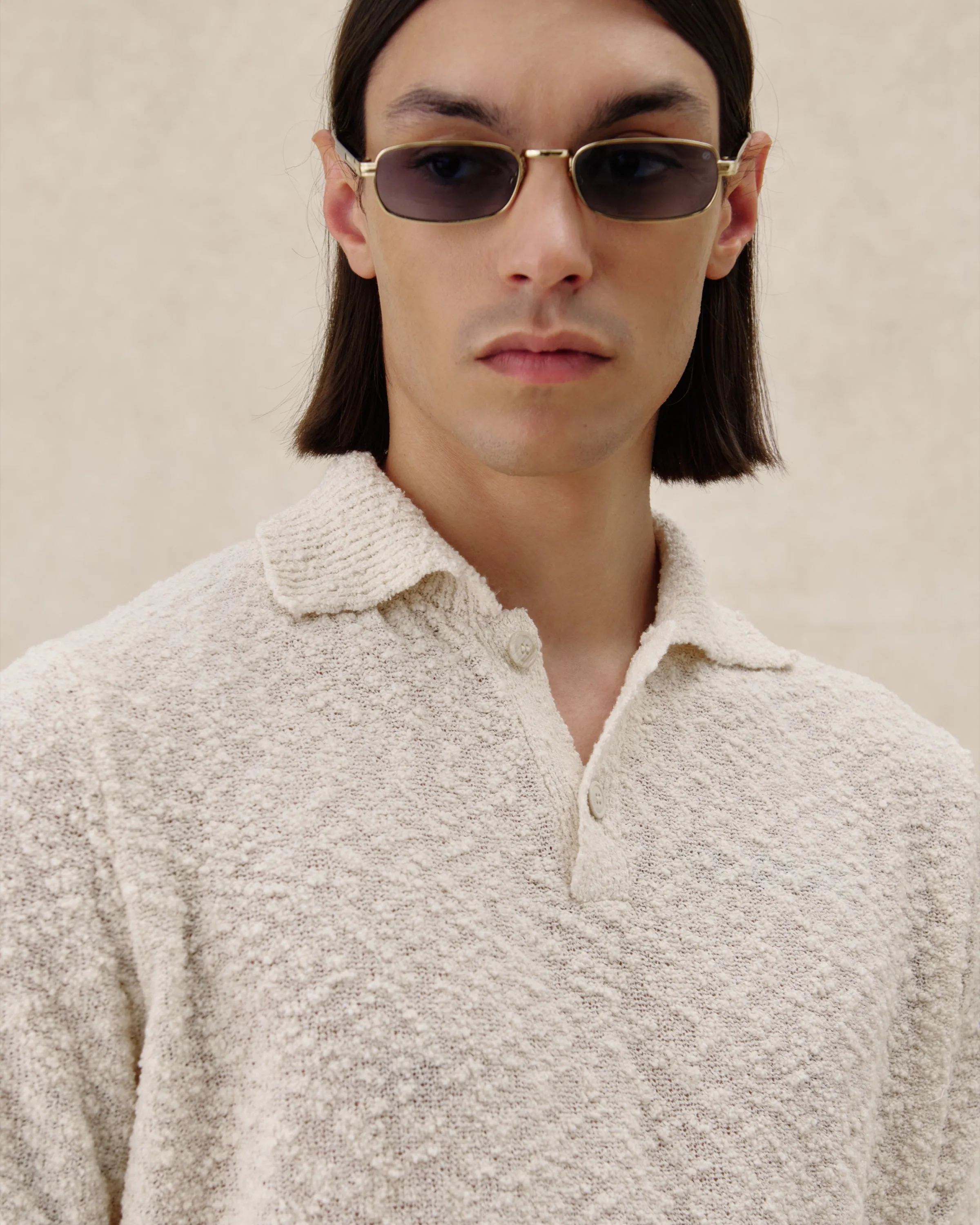 545 Bouclè Polo Shirt sold by Fivefourfive product image thumbnail 5