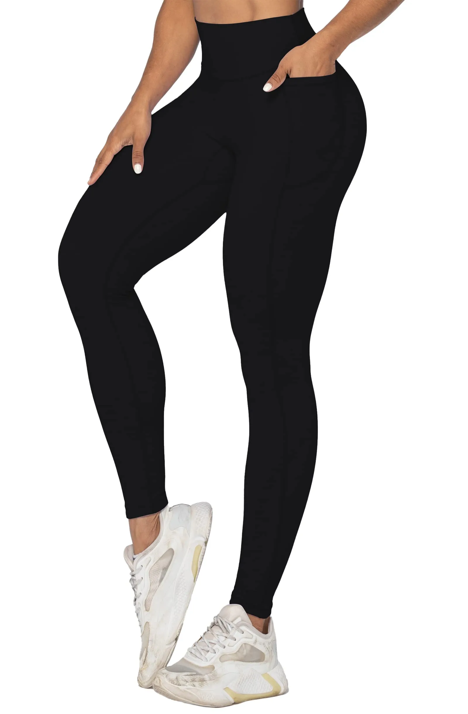 No Front Seam Workout Leggings for Women with Pockets sold by Sunzel