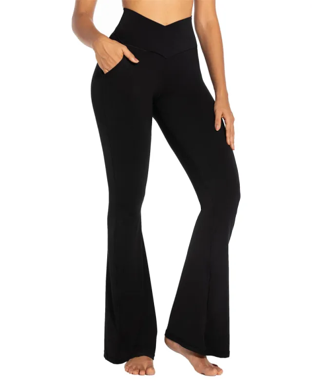 32'' Flare Leggings for Women with Pockets sold by Sunzel