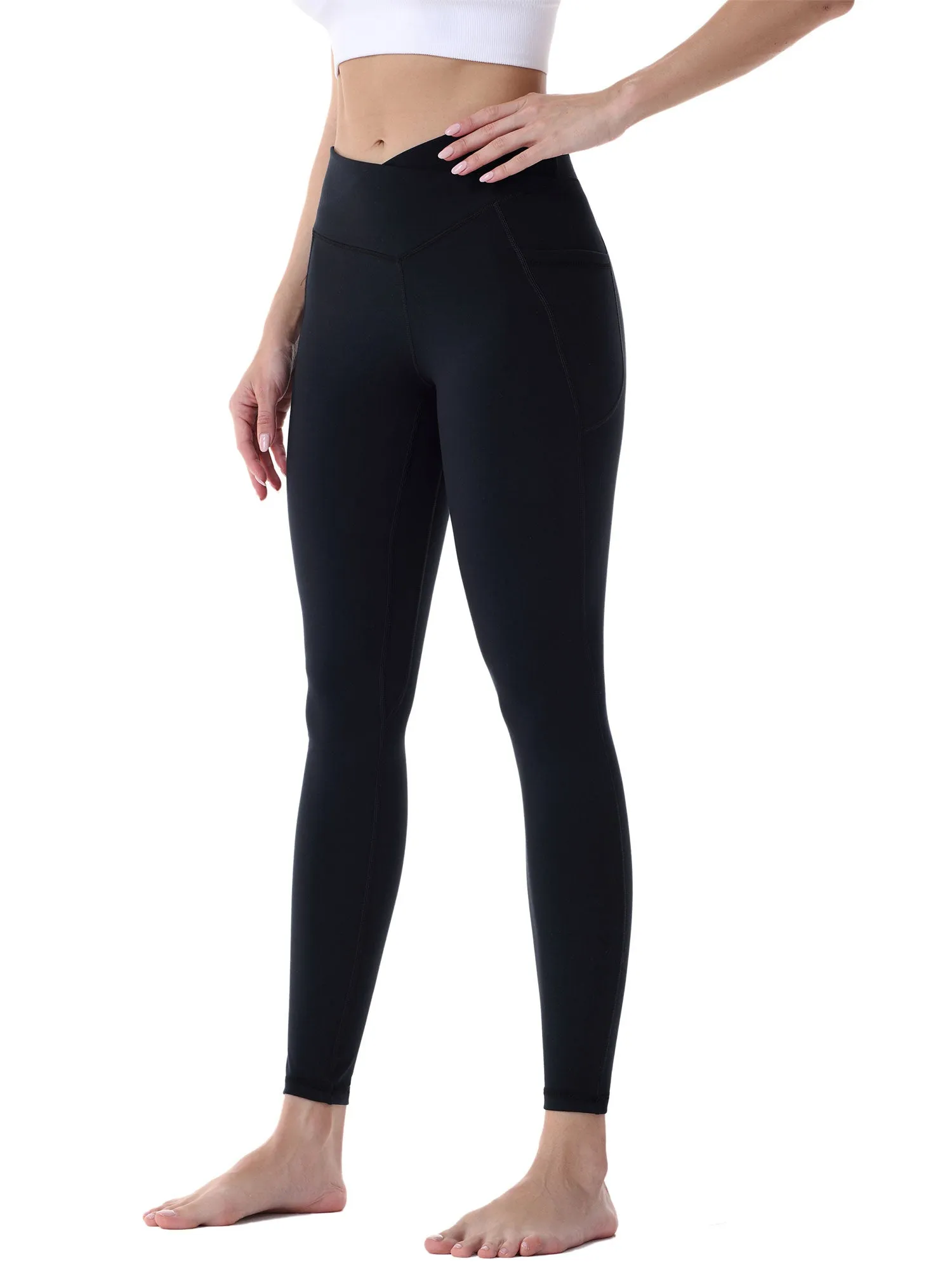28" Workout Leggings - V Cross Waist with Pockets sold by Sunzel product image thumbnail 4