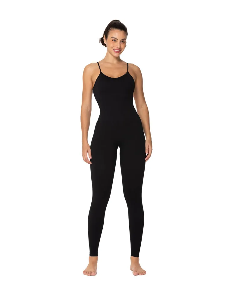 Backless sports jumpsuit with padded bra sold by Sunzel