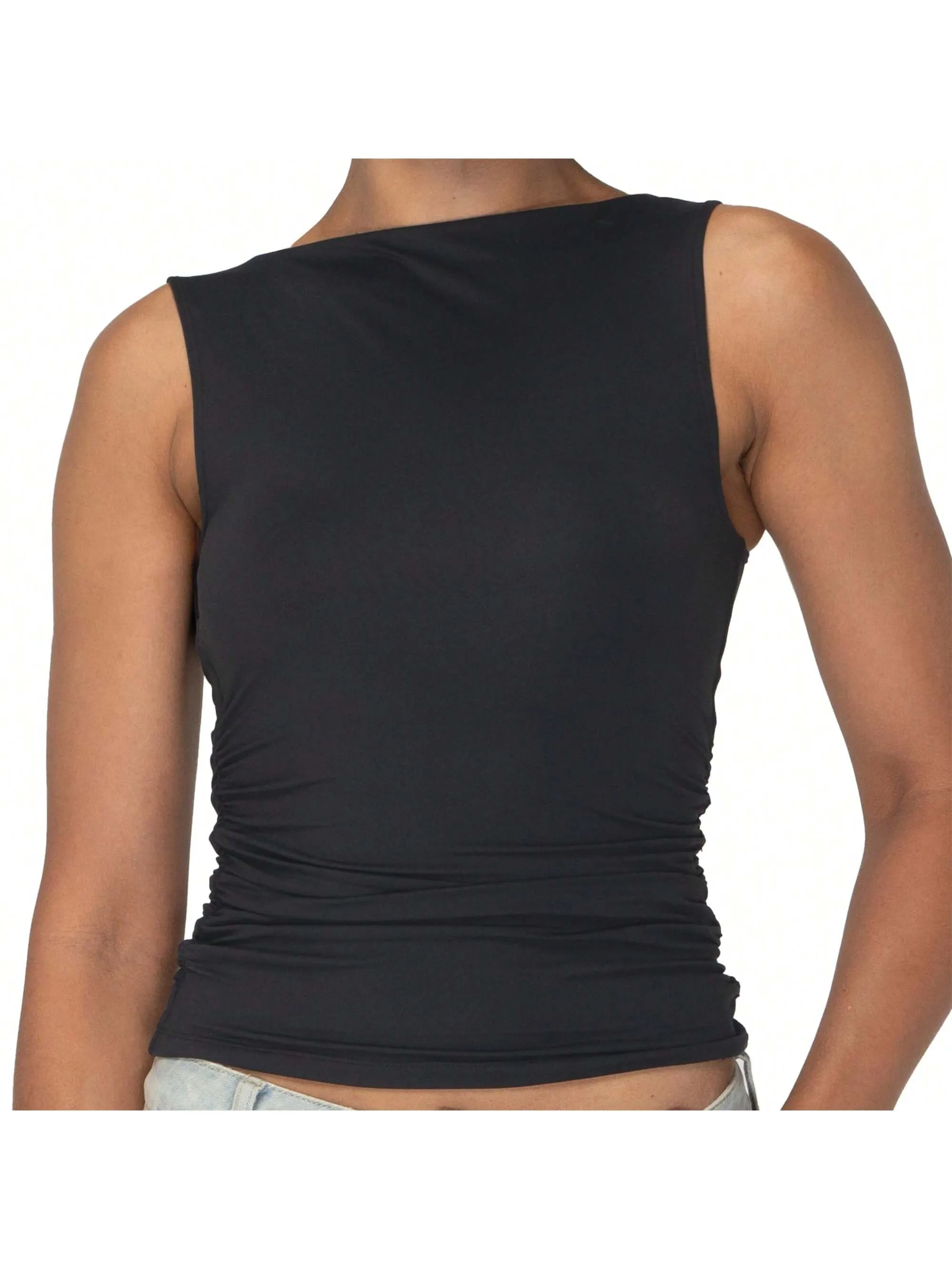 Women's Tank Tops High-Stretch Gym Top Breathable Workout Shirt Yoga Casual Sleeveless Shirt sold by Sunzel product image thumbnail 3