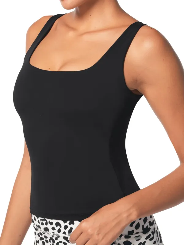 omen's Square Neck Tank Top High Elasticity Workout Tops Moisture-Wicking Breathable Stretch Camisole for Summer sold by Sunzel