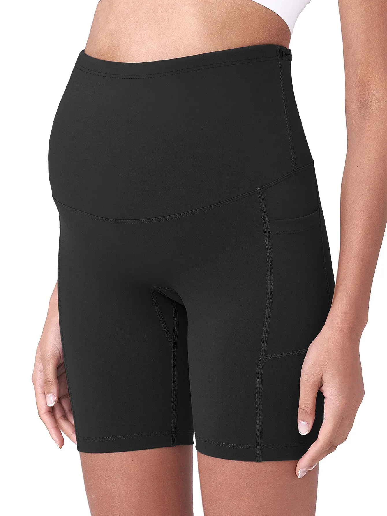 Sunzel Maternity Yoga Shorts for Women High-Waisted Pregnancy Workout Shorts with Pockets Stretchy Wide Elastic Waistband Pre Postpartum Activewear sold by Sunzel product image thumbnail 4