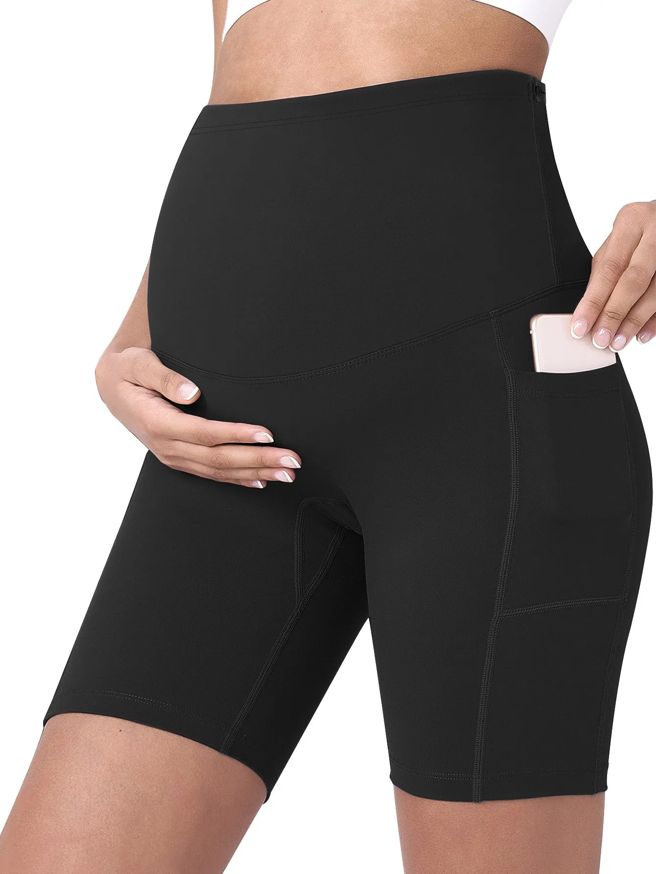 Sunzel Maternity Yoga Shorts for Women High-Waisted Pregnancy Workout Shorts with Pockets Stretchy Wide Elastic Waistband Pre Postpartum Activewear sold by Sunzel