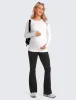 Maternity Yoga Bell Bottom Pants Pregnancy Wide Waistband Stretchy Workout Leggings for Women Pre Postpartum Support sold by Sunzel