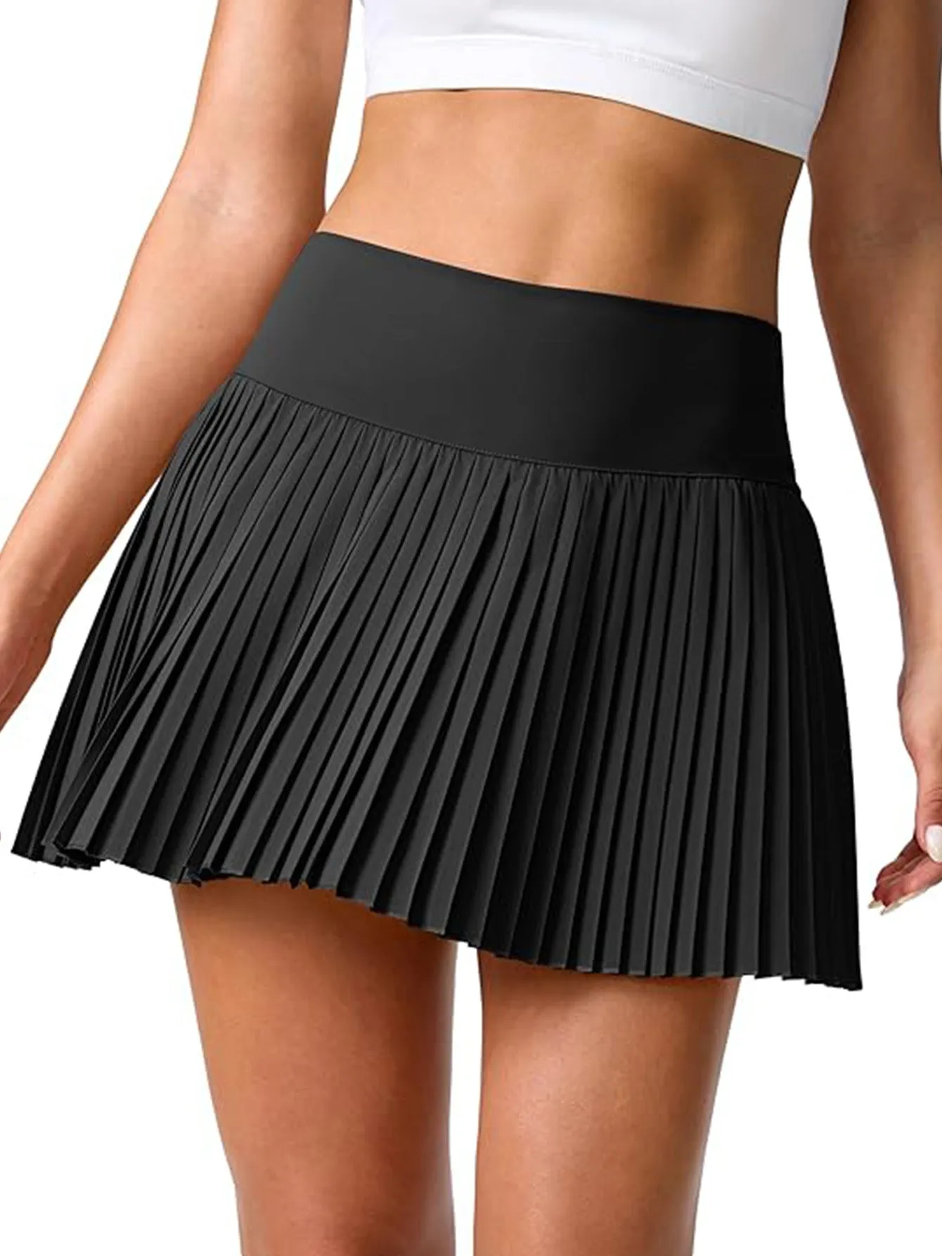 Women's Tennis Skirt with Anti-Peek Shorts Side Pocket Athletic Skirt for Women,Moisture-Wicking High Elasticity Workout Skirt,Perfect for Tennis Gym Running sold by Sunzel product image thumbnail 2