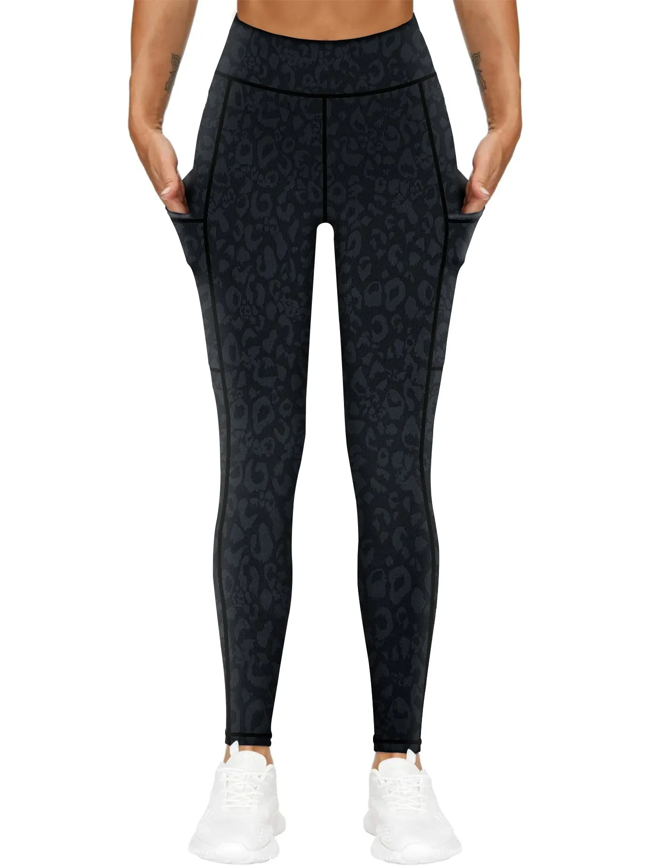 High-Waist Yoga Pants with Side Pocket Stretchable Comfortable Workout Leggings for Women Available in S-5XL Perfect for Yoga,Gym,and Daily Wear sold by Sunzel product image thumbnail 4