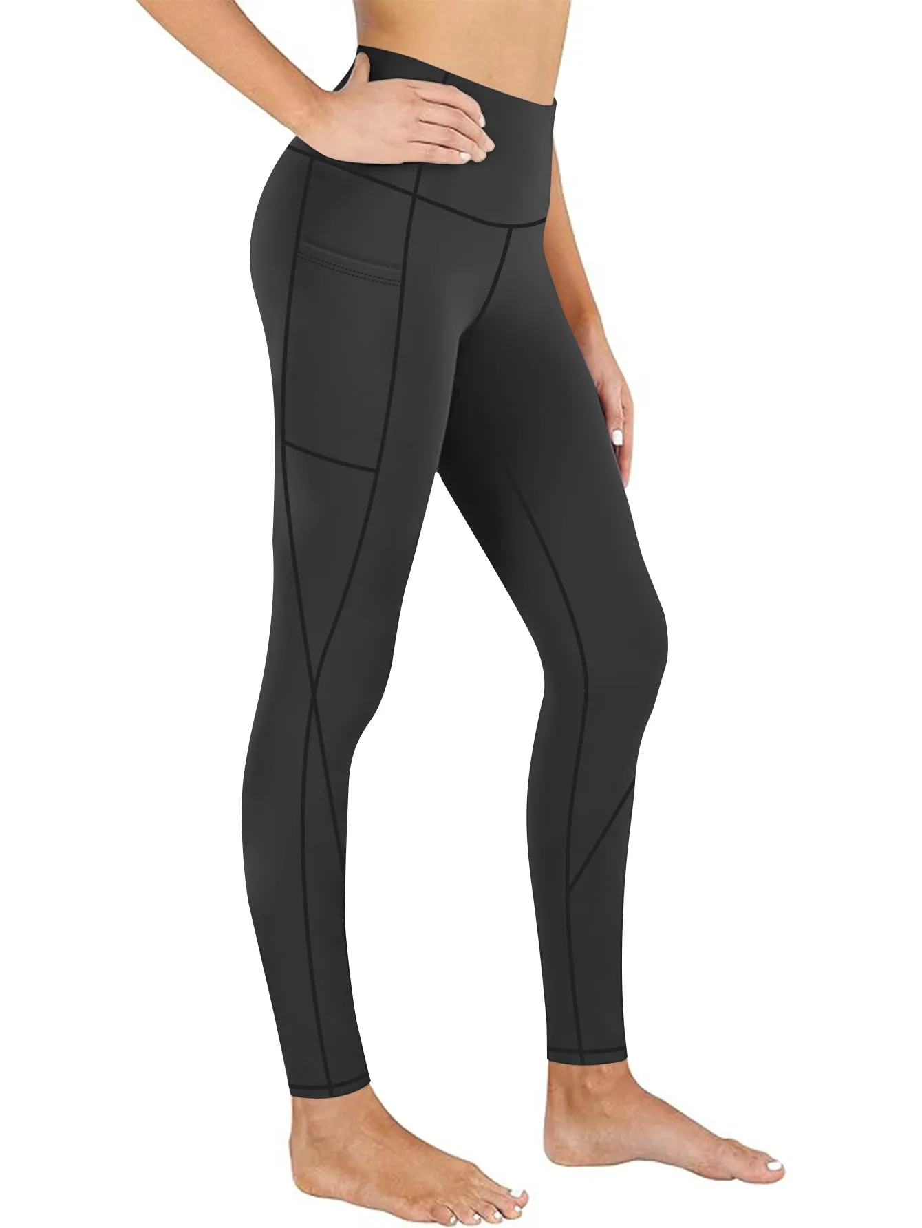 Women's High-Waisted Yoga Pants with X-Band Side Pockets Tummy Control Workout Leggings, Moisture-Wicking Plus Size Inclusive sold by Sunzel product image thumbnail 2
