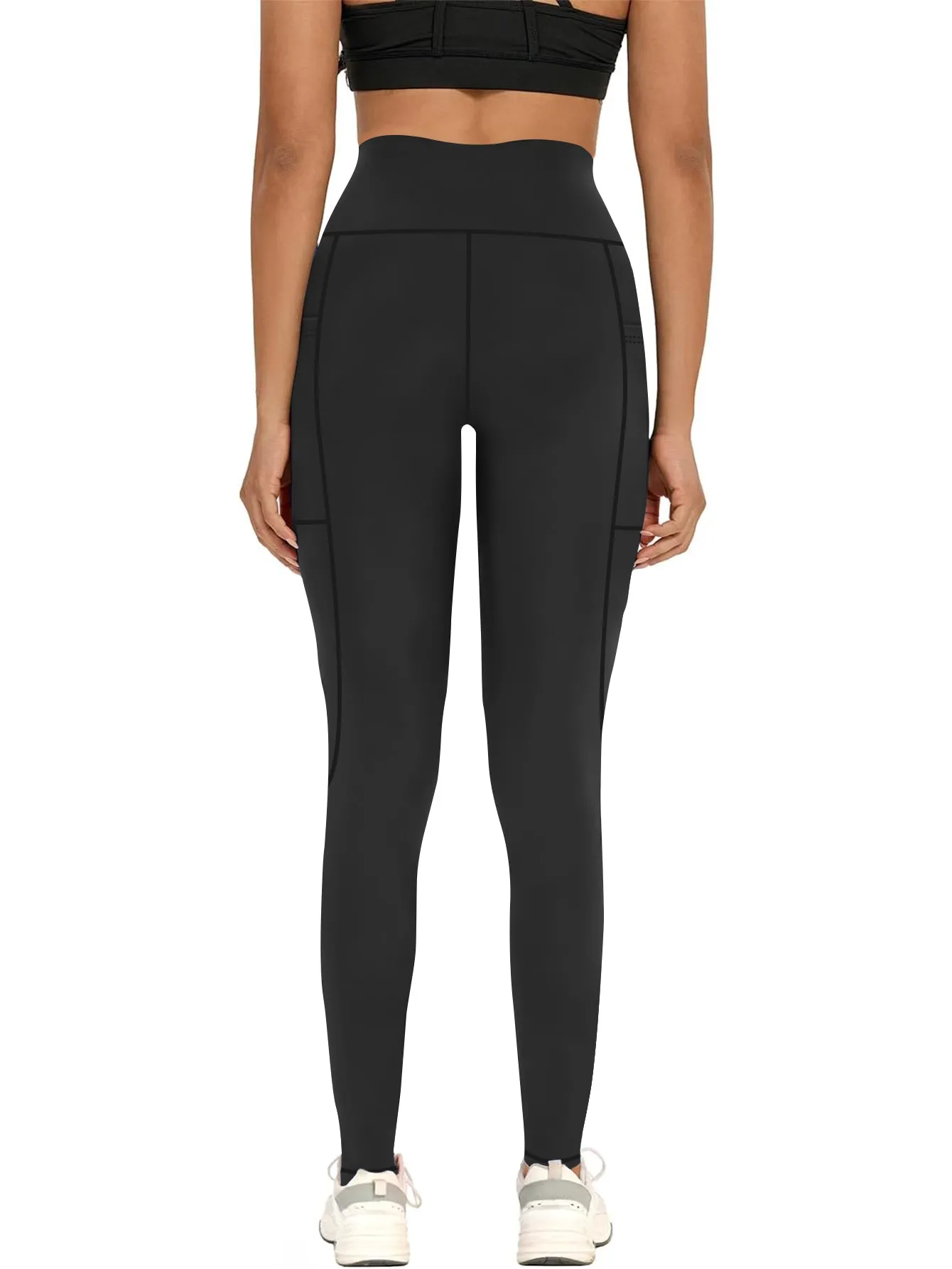 Women's High-Waisted Yoga Pants with X-Band Side Pockets Tummy Control Workout Leggings, Moisture-Wicking Plus Size Inclusive sold by Sunzel product image thumbnail 4