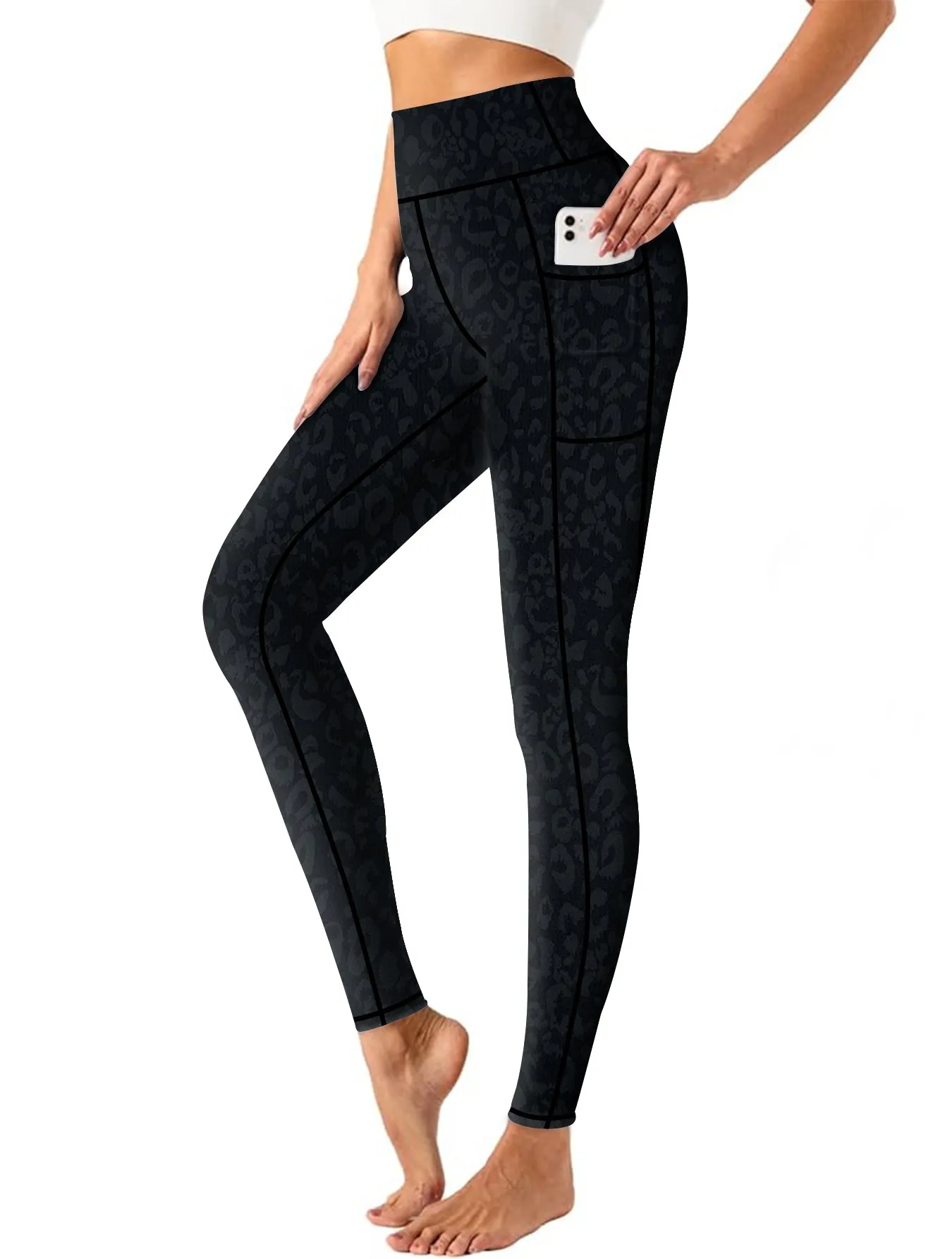 High-Waist Yoga Pants with Side Pocket Stretchable Comfortable Workout Leggings for Women Available in S-XXL Perfect for Yoga Gym and Daily Wear sold by Sunzel