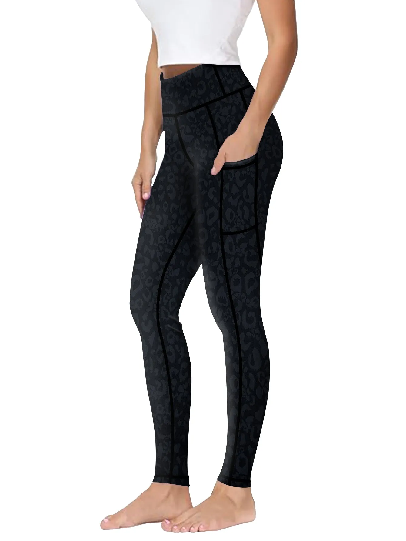 High-Waist Yoga Pants with Side Pocket Stretchable Comfortable Workout Leggings for Women Available in S-XXL Perfect for Yoga Gym and Daily Wear sold by Sunzel product image thumbnail 5