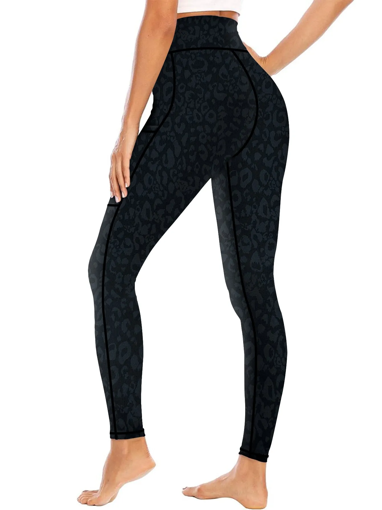 High-Waist Yoga Pants with Side Pocket Stretchable Comfortable Workout Leggings for Women Available in S-XXL Perfect for Yoga Gym and Daily Wear sold by Sunzel product image thumbnail 2