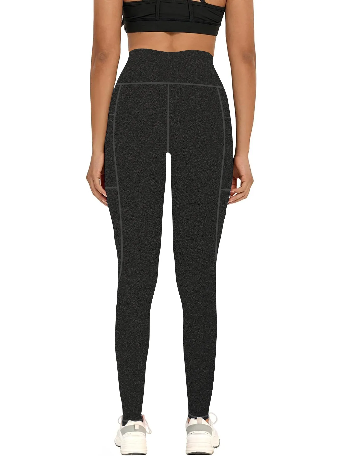 Women's High Waisted Yoga Pants with X-Band Side Pockets Tummy Control Workout Leggings for gym running sold by Sunzel product image thumbnail 4