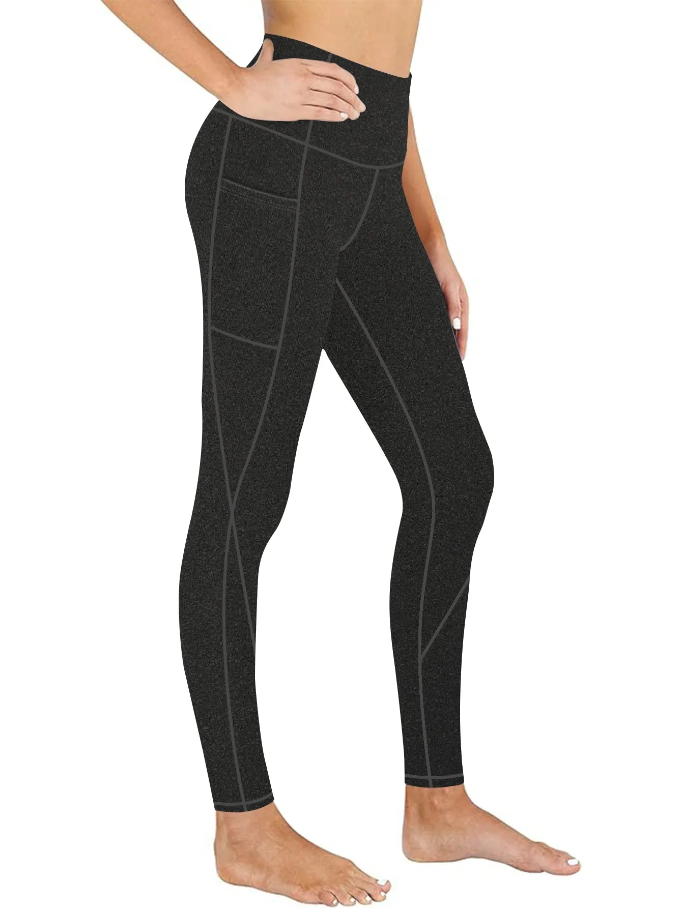 Women's High Waisted Yoga Pants with X-Band Side Pockets Tummy Control Workout Leggings for gym running sold by Sunzel product image thumbnail 2