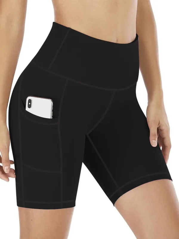 Sunzel Women's High-Waisted Yoga Shorts with Side Pockets 10-Inch Inseam Moisture-Wicking Workout Running Shorts sold by Sunzel