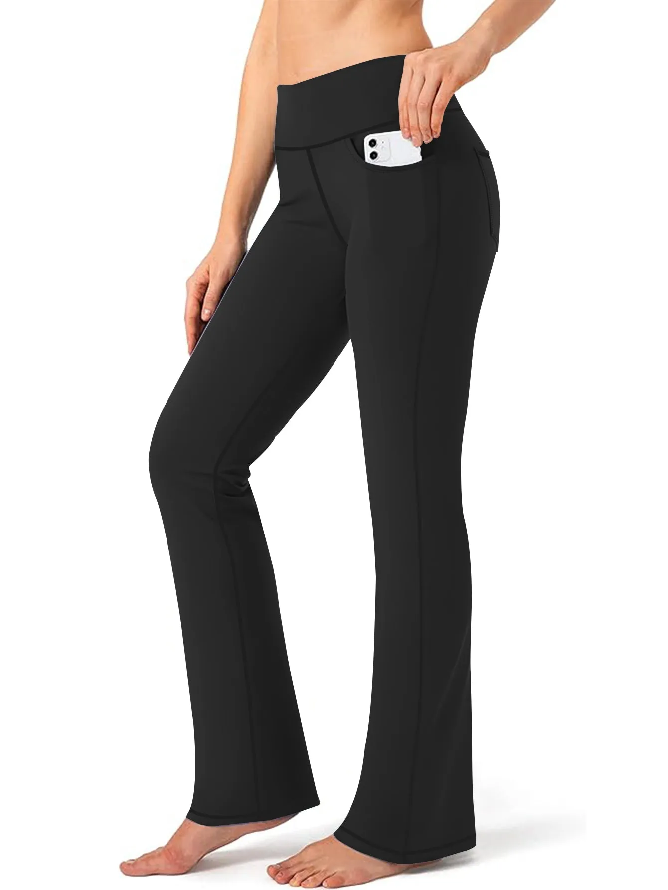 Sunzel High-Waisted Yoga Bootcut Pants with Side Pocket Stretchy Women's Workout Leggings Comfortable Flexible for Gym Running sold by Sunzel product image thumbnail 3