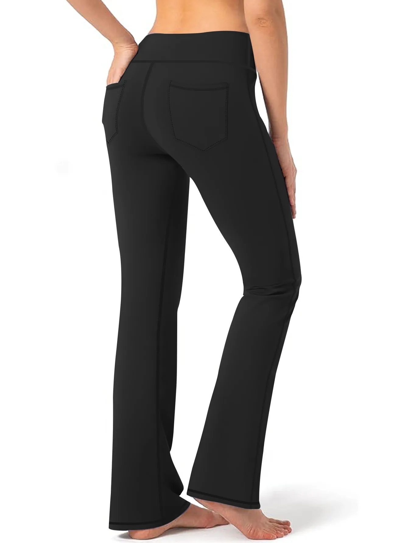 Sunzel High-Waisted Yoga Bootcut Pants with Side Pocket Stretchy Women's Workout Leggings Comfortable Flexible for Gym Running sold by Sunzel product image thumbnail 2