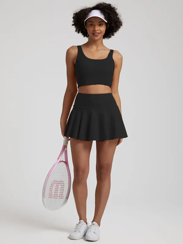 Plus Size Pleated Skirt Golf Skorts for Tennis Phone Pocket High Waisted Tummy Control Workout Skirt for Curvy Women 0XL-5XL sold by Sunzel