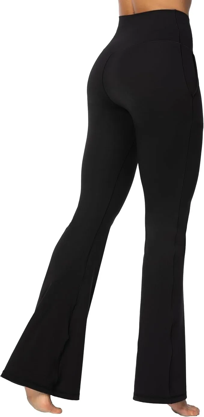 Funidos Flare Leggings for Women with Pockets, Crossover Yoga Pants with Tummy Control, High Waisted and Wide Leg sold by Sunzel product image thumbnail 3