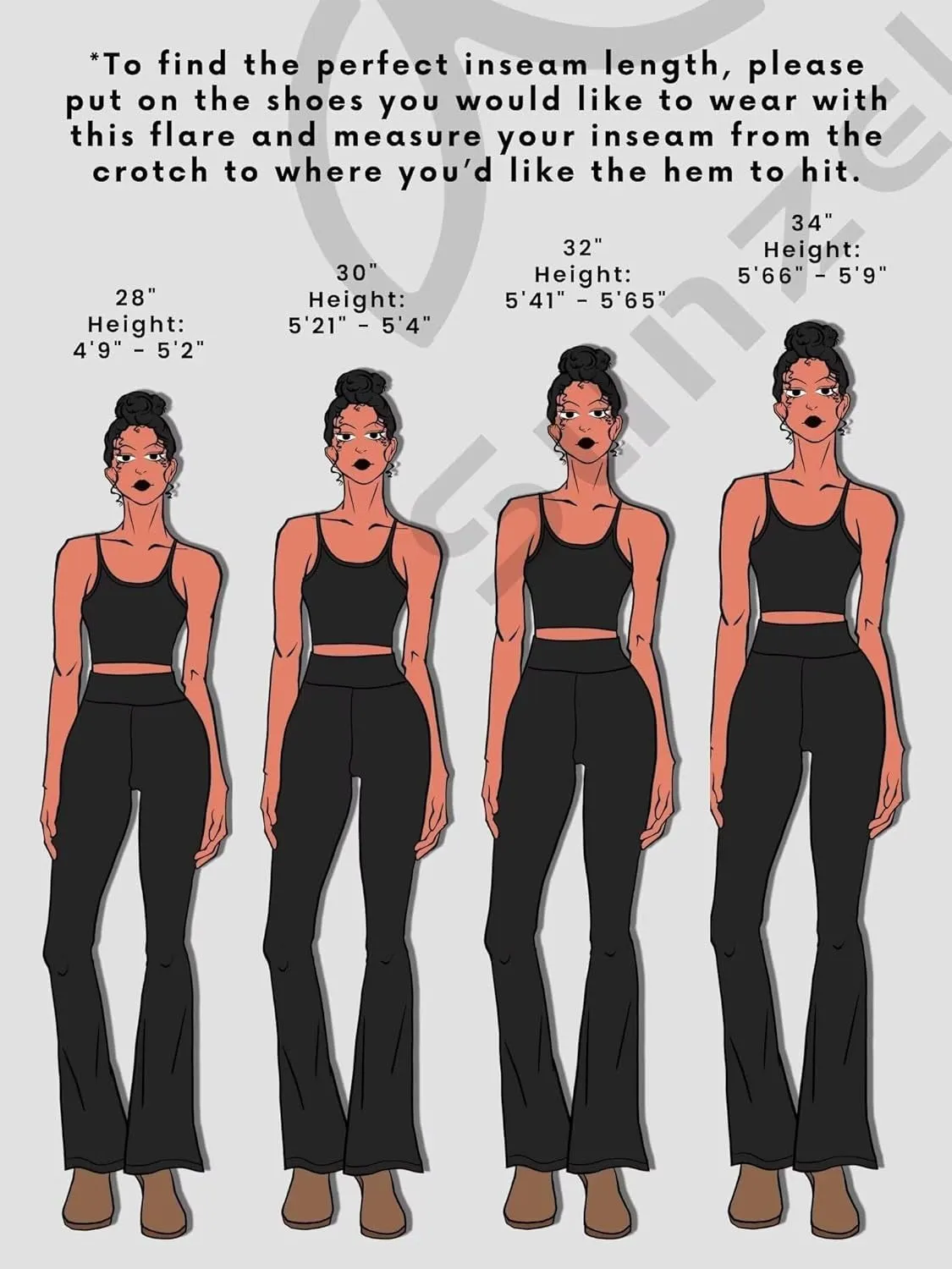 Funidos Yoga Tummy Control V-Waist Bell Bottom Pants Flared Pants No Front Seam High-Waisted Butt Lift sold by Sunzel product image thumbnail 2