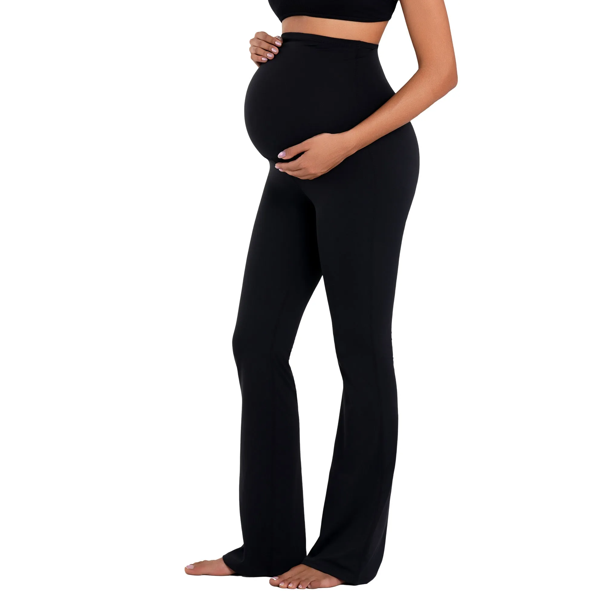 Funidos Maternity Yoga Pants Pregnancy Workout Leggings High-Waisted Support Buttery Soft Stretch Breathable Active Wear for Women sold by Sunzel