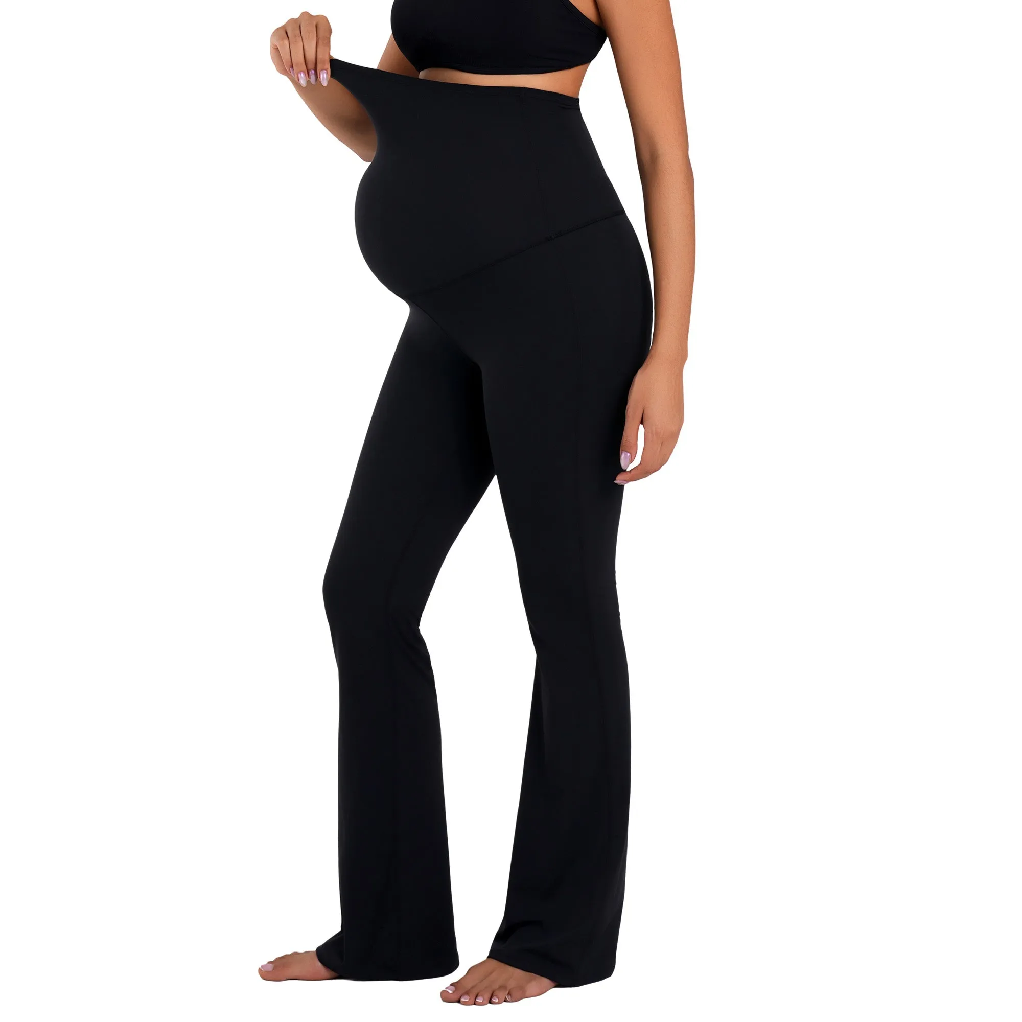 Funidos Maternity Yoga Pants Pregnancy Workout Leggings High-Waisted Support Buttery Soft Stretch Breathable Active Wear for Women sold by Sunzel product image thumbnail 4