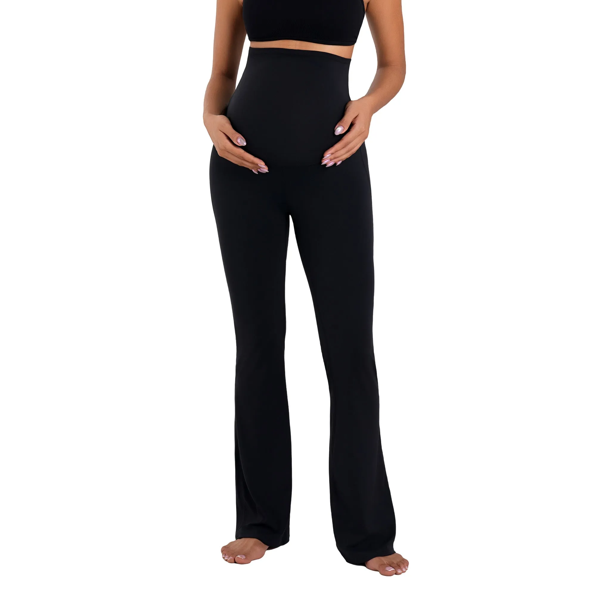 Funidos Maternity Yoga Pants Pregnancy Workout Leggings High-Waisted Support Buttery Soft Stretch Breathable Active Wear for Women sold by Sunzel product image thumbnail 3