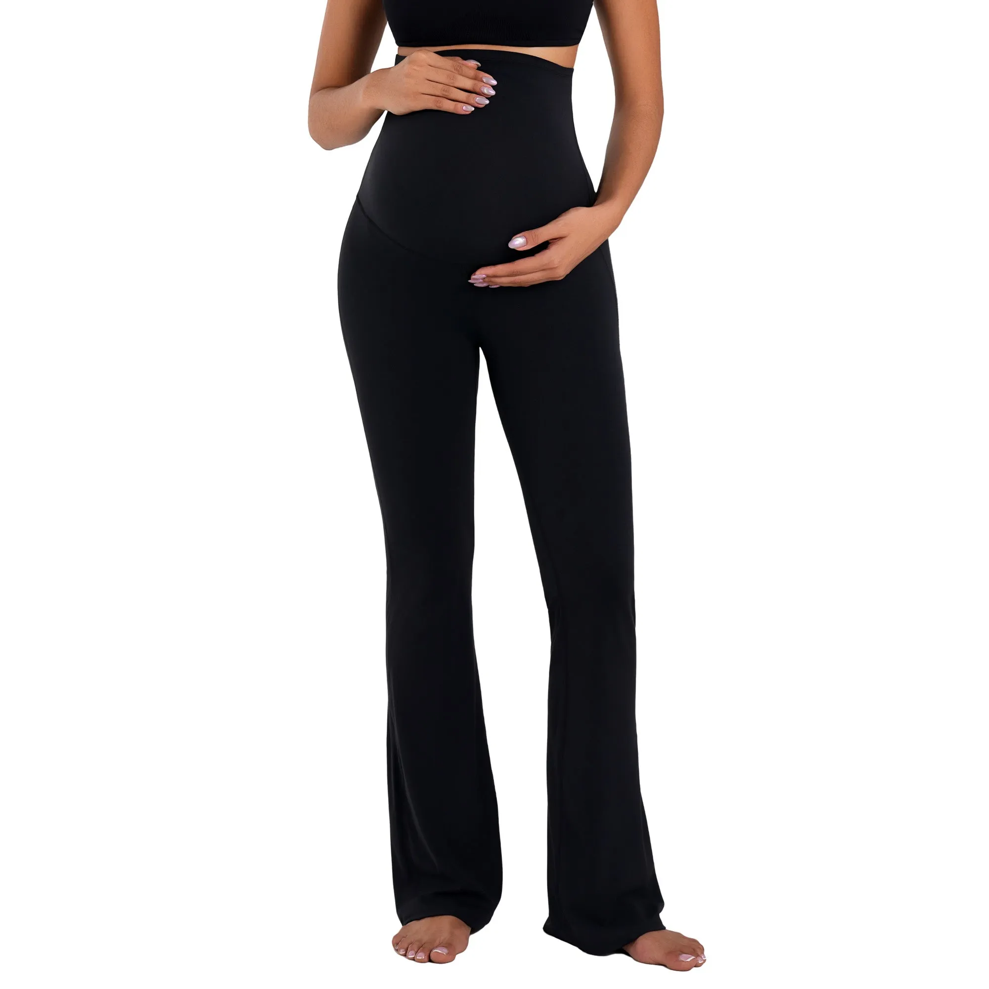 Funidos Maternity Yoga Pants Pregnancy Workout Leggings High-Waisted Support Buttery Soft Stretch Breathable Active Wear for Women sold by Sunzel product image thumbnail 2