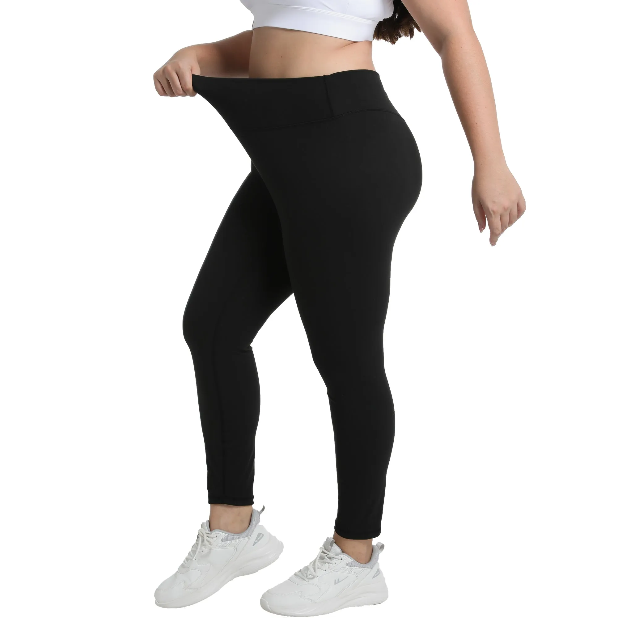Funidos Plus Size Yoga Pants High Waisted Lounge Leggings Seamless Front Breathable Stretchable Soft Comfy for Women sold by Sunzel