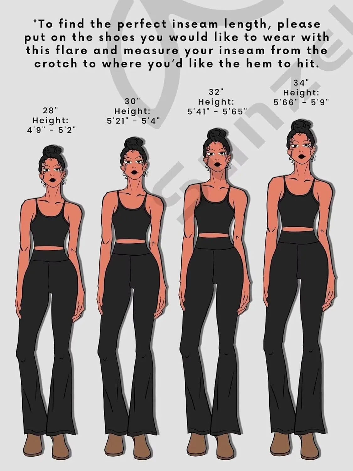 Funidos Women's V-Waist Flare Pants Tummy Control High Elasticity Breathable Comfort Fit Soft Fabric 30 Inch sold by Sunzel product image thumbnail 2