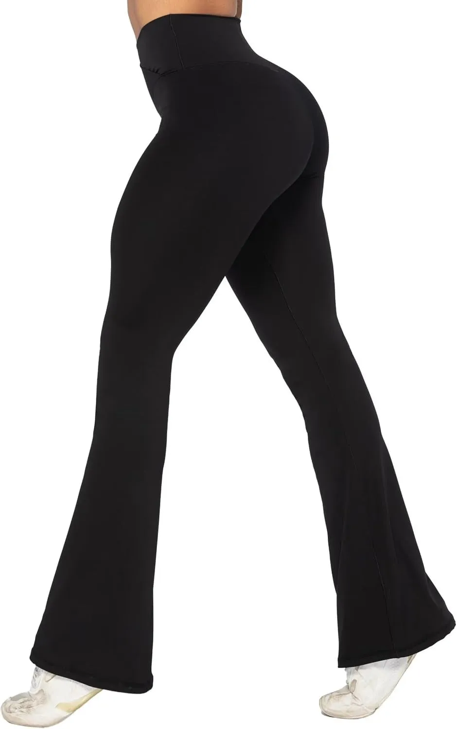 Funidos Women's V-Waist Flare Pants Tummy Control High Elasticity Breathable Comfort Fit Soft Fabric 30 Inch sold by Sunzel