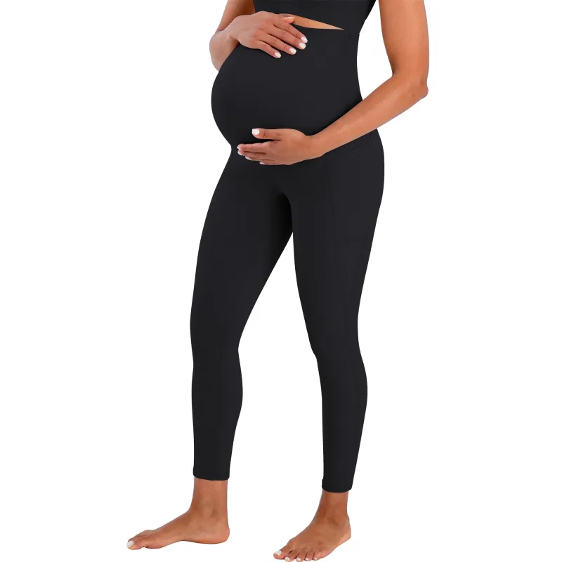 Funidos Maternity leggings Yoga Pants with Pockets High Waisted Over The Belly Buttery Soft Workout Leggings for Women Stretchy Pregnancy Activewear sold by Sunzel