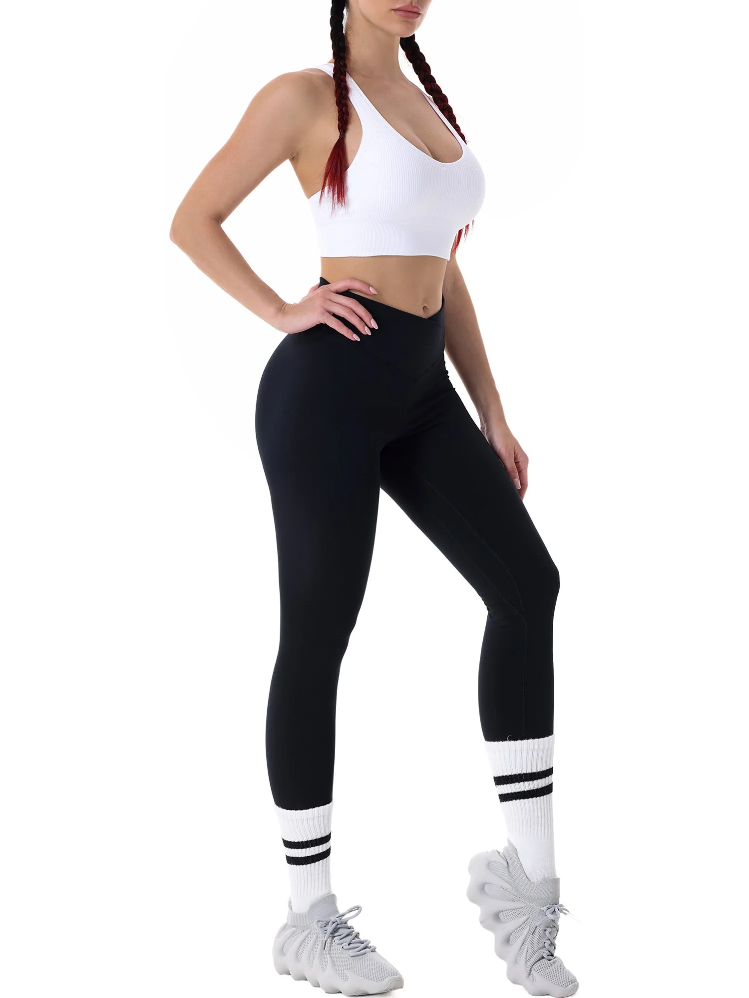 28" Workout Leggings - V Cross Waist sold by Sunzel product image thumbnail 5