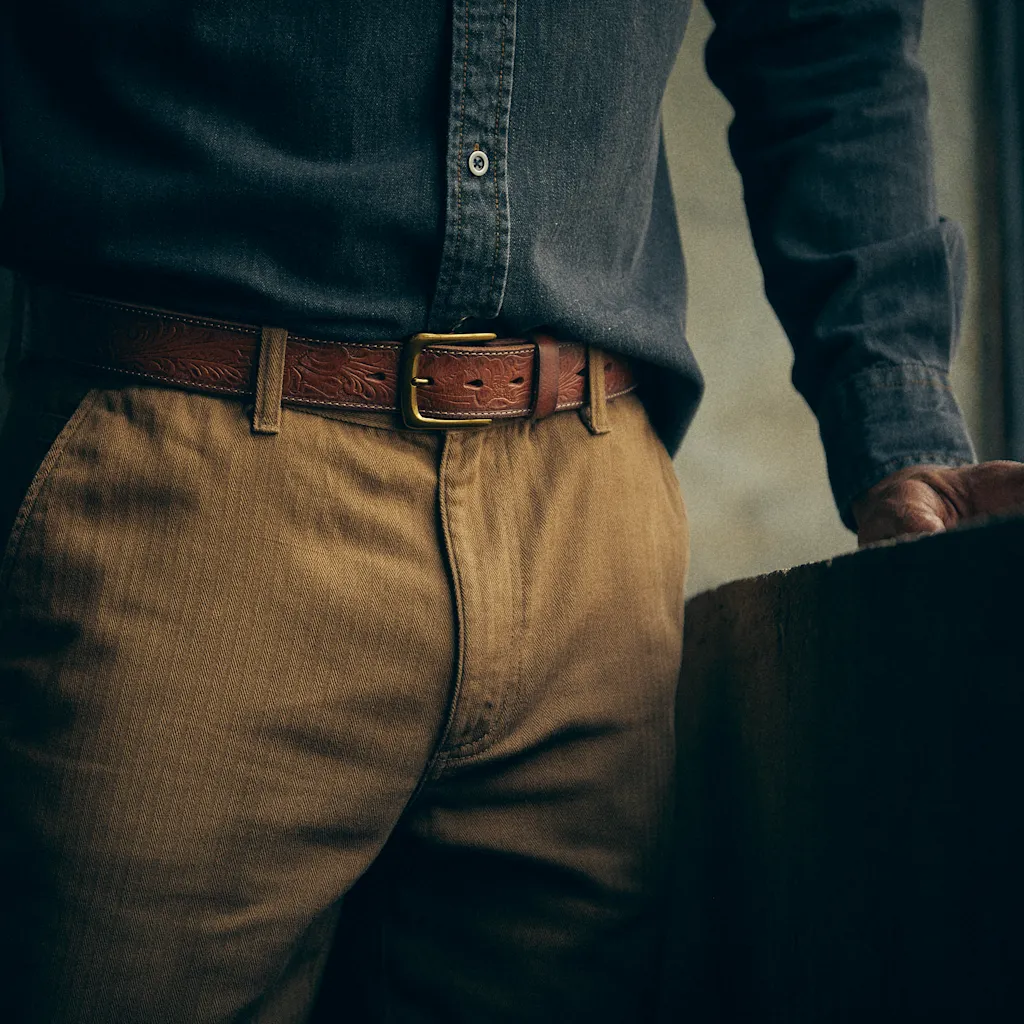 Tooled Leather Belt sold by Line of Trade product image thumbnail 3